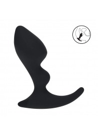Черная анальная пробка для массажа простаты Double Ripple Silicone Prostate Massager - Shots Media BV - в Нижнем Новгороде купить с доставкой