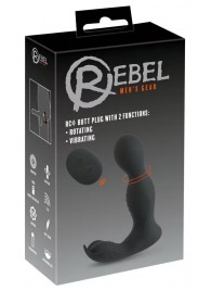 Черная анальная пробка с вибрацией, вращением и пультом ДУ RC Butt Plug with 2 Functions - Orion - в Нижнем Новгороде купить с доставкой