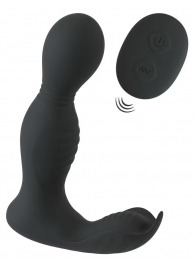 Черная анальная пробка с вибрацией, вращением и пультом ДУ RC Butt Plug with 2 Functions - Orion - в Нижнем Новгороде купить с доставкой