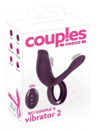 Фиолетовая насадка на член с клиторальным отростком и пультом ДУ RC Couple’s Vibrator 2 - Orion - в Нижнем Новгороде купить с доставкой