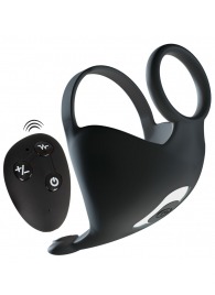 Черная вибронасадка для эрекции и стимуляции мошонки Cock ring with RC ball massager - Orion - в Нижнем Новгороде купить с доставкой