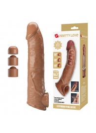 Карамельный фаллоудлинитель с подхватом мошонки Silas - 26 см. - Baile - в Нижнем Новгороде купить с доставкой