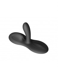 Черная виброподушка с функцией нагрева Flora - Zalo