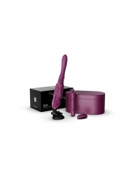 Фиолетовая секс-машина с функцией нагрева, насадками и присоской Sesh - Zalo - купить с доставкой в Нижнем Новгороде