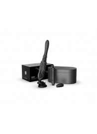 Черная секс-машина с функцией нагрева, насадками и присоской Sesh - Zalo - купить с доставкой в Нижнем Новгороде