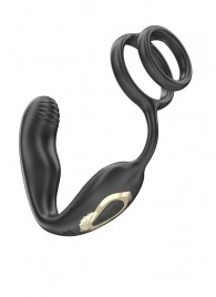 Черная анальная пробка с вращением и эрекционными кольцами - Ibiza - в Нижнем Новгороде купить с доставкой