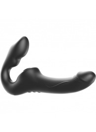 Черный безремневой страпон с 3 моторами - Ibiza - купить с доставкой в Нижнем Новгороде