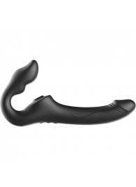 Черный безремневой страпон с 3 моторами - Ibiza - купить с доставкой в Нижнем Новгороде