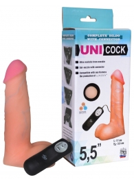 Фаллическая насадка Харнесс UNICOCK 5,5  с вибрацией - 17 см. - LOVETOY (А-Полимер) - купить с доставкой в Нижнем Новгороде