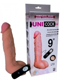 Фаллическая насадка Харнесс UNICOCK 9  с вибрацией - 24 см. - LOVETOY (А-Полимер) - купить с доставкой в Нижнем Новгороде