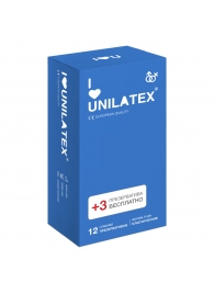 Классические презервативы Unilatex Natural Plain - 12 шт. + 3 шт. в подарок - Unilatex - купить с доставкой в Нижнем Новгороде