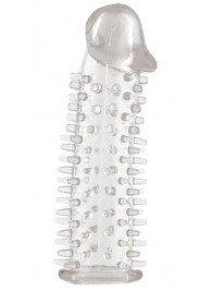 Прозрачная насадка на половой член с закрытой головкой и шипами - 12,5 см. - Toyfa Basic - в Нижнем Новгороде купить с доставкой