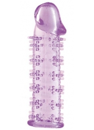 Гелевая фиолетовая насадка на фаллос с шипами - 12 см. - Toyfa Basic - в Нижнем Новгороде купить с доставкой