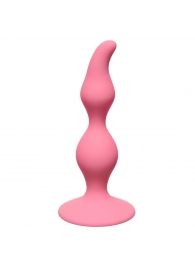 Розовая анальная пробка Curved Anal Plug Pink - 12,5 см. - Lola Games