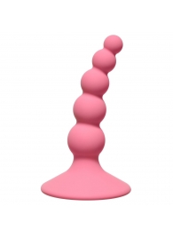 Розовая анальная пробка Ribbed Plug Pink - 10,5 см. - Lola Games