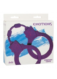 Фиолетовые силиконовые наручники Stretchy Cuffs Purple - Lola Games - купить с доставкой в Нижнем Новгороде