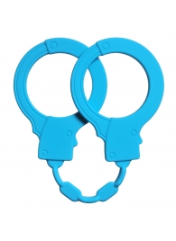 Голубые силиконовые наручники Stretchy Cuffs Turquoise - Lola Games - купить с доставкой в Нижнем Новгороде