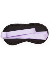 Чёрная маска на глаза Purple Black с фиолетовыми завязками - Пикантные штучки - купить с доставкой в Нижнем Новгороде
