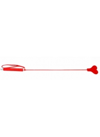 Красный стек со шлепком в виде сердца - 63,5 см. - БДСМ Арсенал - купить с доставкой в Нижнем Новгороде