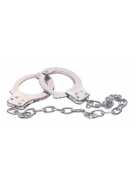 Наручники из металла с длинной цепочкой CHROME HANDCUFFS METAL HANDCUFFS W. KEY - NMC - купить с доставкой в Нижнем Новгороде