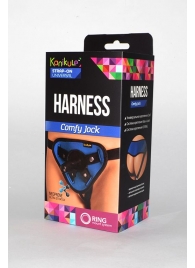 Сине-чёрные трусики-джоки Kanikule Strap-on Harness universal Comfy Jock с плугом и кольцами - Kanikule - купить с доставкой в Нижнем Новгороде