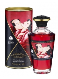 Массажное интимное масло с ароматом вишни - 100 мл. - Shunga - купить с доставкой в Нижнем Новгороде