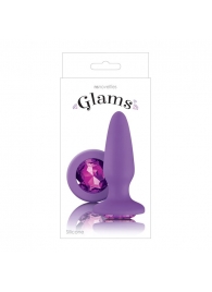 Фиолетовая анальная пробка с фиолетовым кристаллом Glams Purple Gem - 10,4 см. - NS Novelties - купить с доставкой в Нижнем Новгороде
