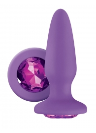 Фиолетовая анальная пробка с фиолетовым кристаллом Glams Purple Gem - 10,4 см. - NS Novelties - купить с доставкой в Нижнем Новгороде