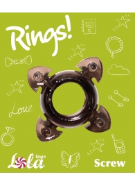 Чёрное эрекционное кольцо Rings Screw - Lola Games - в Нижнем Новгороде купить с доставкой