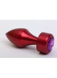 Красная анальная пробка с фиолетовым кристаллом - 7,8 см. - 4sexdreaM - купить с доставкой в Нижнем Новгороде