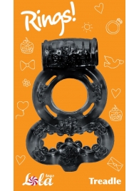 Чёрное эрекционное кольцо Rings Treadle с подхватом - Lola Games - в Нижнем Новгороде купить с доставкой
