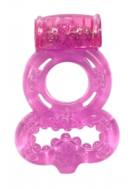 Розовое эрекционное кольцо Rings Treadle с подхватом - Lola Games - в Нижнем Новгороде купить с доставкой