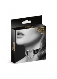 Чёрный чокер с кольцом в форме сердца - Bijoux Pour Toi - купить с доставкой в Нижнем Новгороде