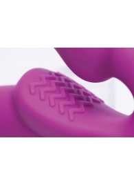 Ярко-розовый безремневой вибрострапон Evoke Vibrating Strapless Silicone Strap-on Dildo - XR Brands - купить с доставкой в Нижнем Новгороде