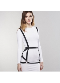 Чёрная упряжь ARROW DRESS HARNESS - Bijoux Indiscrets - купить с доставкой в Нижнем Новгороде