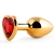 Золотистая анальная пробка с красным стразом-сердечком - 8 см. - Anal Jewelry Plug - купить с доставкой в Нижнем Новгороде