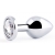 Серебристая анальная пробка с прозрачным стразом - 7,2 см. - Anal Jewelry Plug - купить с доставкой в Нижнем Новгороде