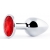 Серебристая анальная пробка с красным стразом - 7,2 см. - Anal Jewelry Plug - купить с доставкой в Нижнем Новгороде