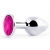 Серебристая анальная пробка с малиновым кристаллом - 7,2 см. - Anal Jewelry Plug - купить с доставкой в Нижнем Новгороде
