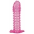 Гелевая розовая насадка с шипами - 12 см. - Toyfa Basic - в Нижнем Новгороде купить с доставкой