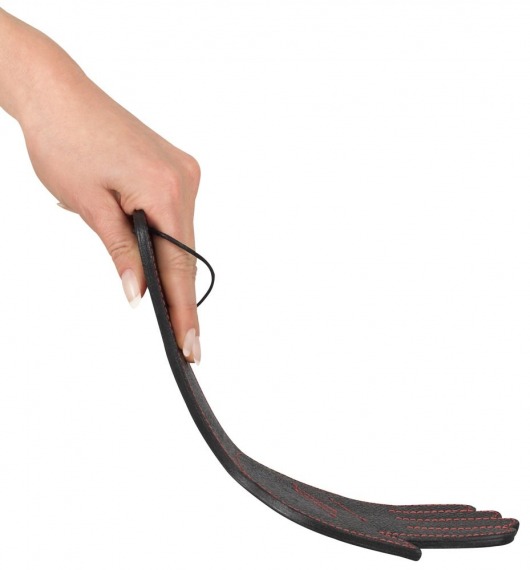 Чёрная шлёпалка Slapper Hand в виде ладошки с контрастной строчкой - 30 см. - Orion - купить с доставкой в Нижнем Новгороде
