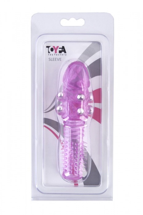 Стимулирующая фиолетовая насадка с шипами и шишечками - 13,5 см. - Toyfa Basic - в Нижнем Новгороде купить с доставкой