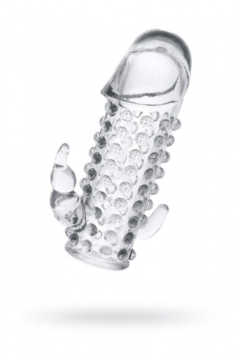 Гелевая прозрачная насадка с 2 отростками - 13 см. - Toyfa Basic - в Нижнем Новгороде купить с доставкой