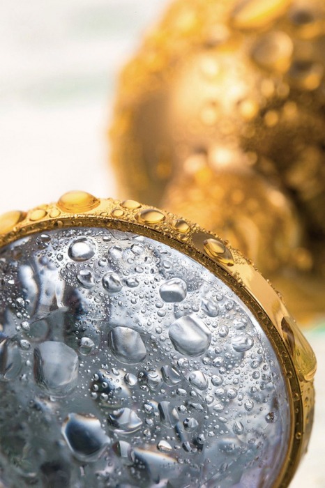 Золотистая маленькая анальная втулка с прозрачным кристаллом - 6 см. - ToyFa - купить с доставкой в Нижнем Новгороде
