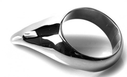 Серебристое металлическое эрекционное кольцо Teardrop Cockring - O-Products - в Нижнем Новгороде купить с доставкой