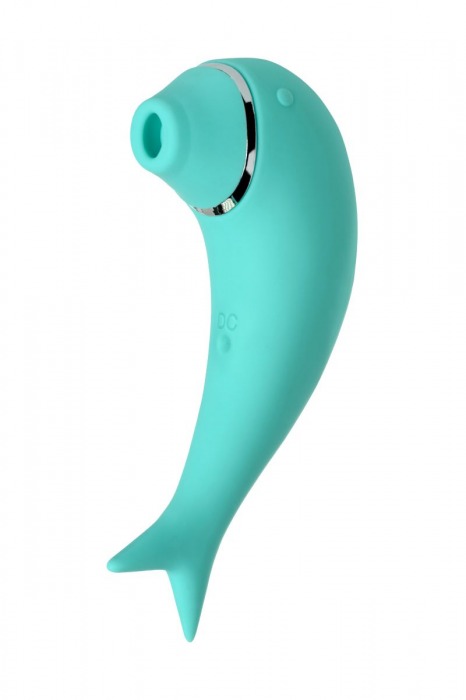 Бирюзовый вакуум-волновой стимулятор клитора Dolphin с вибрацией - ToyFa