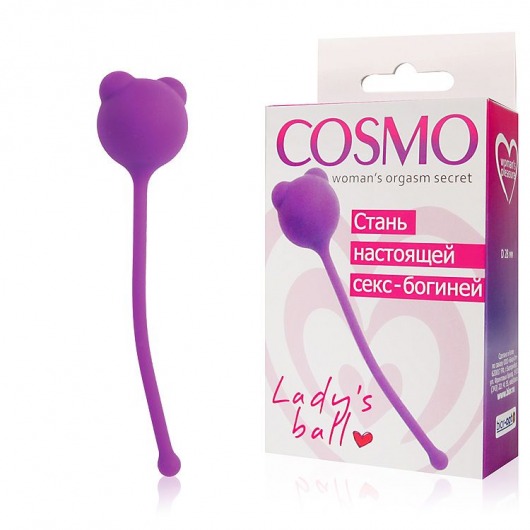 Фиолетовый вагинальный шарик с ушками Cosmo - Cosmo