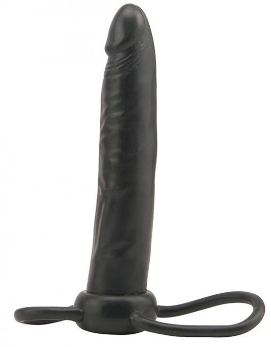 Чёрная насадка на пенис для анальной стимуляции WHATA MAN - 16 см. - Seven Creations - в Нижнем Новгороде купить с доставкой