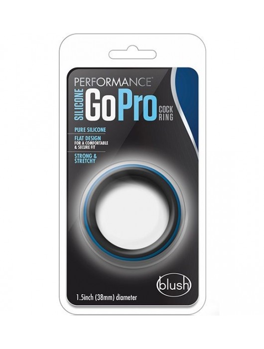 Черно-синее эрекционное кольцо Silicone Go Pro Cock Ring - Blush Novelties - в Нижнем Новгороде купить с доставкой