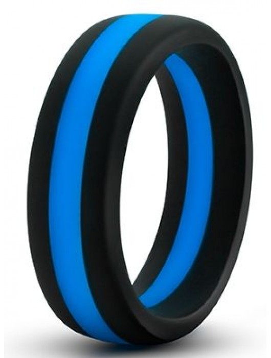 Черно-синее эрекционное кольцо Silicone Go Pro Cock Ring - Blush Novelties - в Нижнем Новгороде купить с доставкой